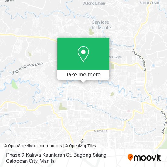 Phase 9 Kaliwa Kaunlaran St. Bagong Silang Caloocan City map