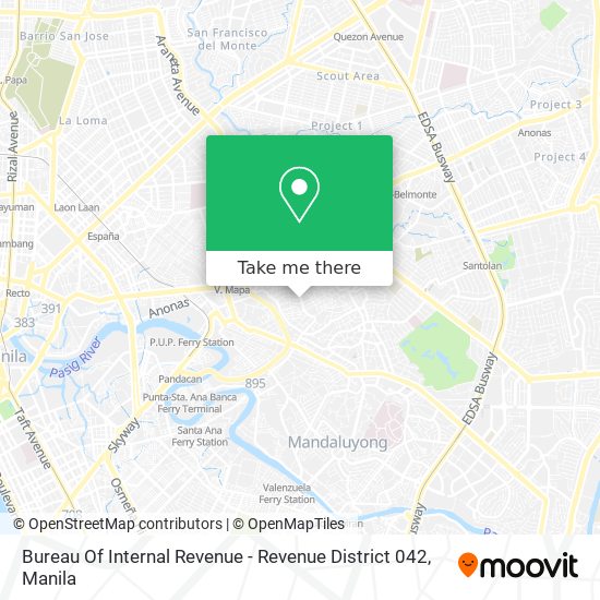 Bureau Of Internal Revenue - Revenue District 042 map