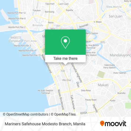 Mariners Safehouse Modesto Branch map