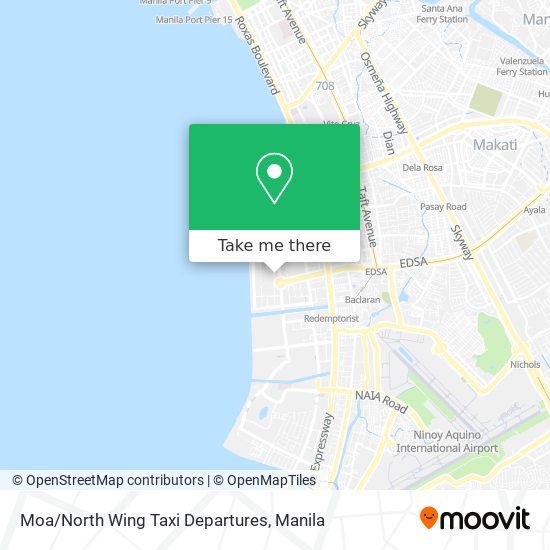 Moa/North Wing Taxi Departures map