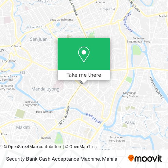 Security Bank Cash Acceptance Machine map