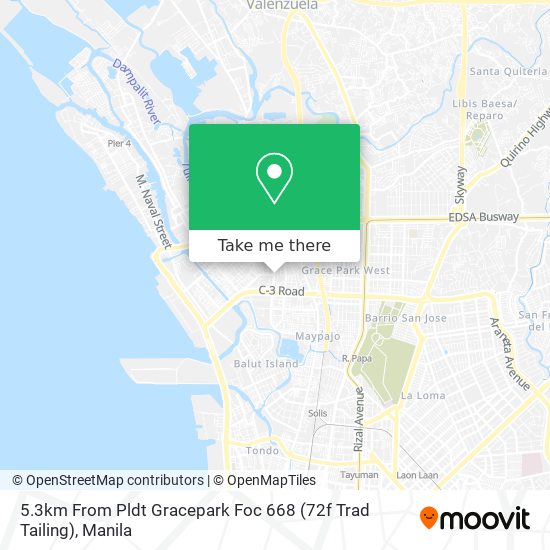 5.3km From Pldt Gracepark Foc 668 (72f Trad Tailing) map