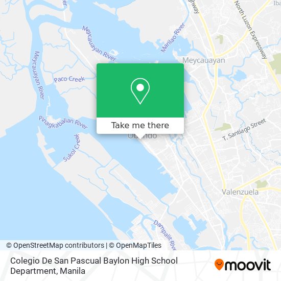 Colegio De San Pascual Baylon High School Department map