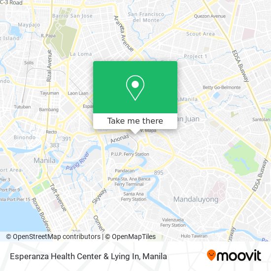 Esperanza Health Center & Lying In map