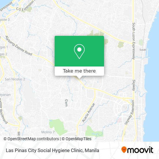 Las Pinas City Social Hygiene Clinic map