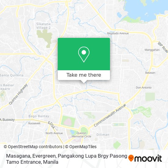 Masagana, Evergreen, Pangakong Lupa Brgy Pasong Tamo Entrance map