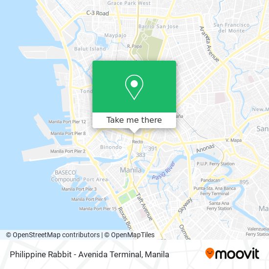 Philippine Rabbit - Avenida Terminal map