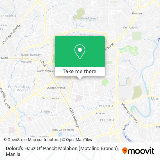 Dolora's Hauz Of Pancit Malabon (Matalino Branch) map