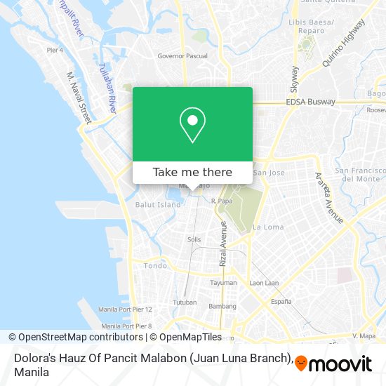 Dolora's Hauz Of Pancit Malabon (Juan Luna Branch) map