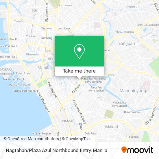 Nagtahan / Plaza Azul Northbound Entry map