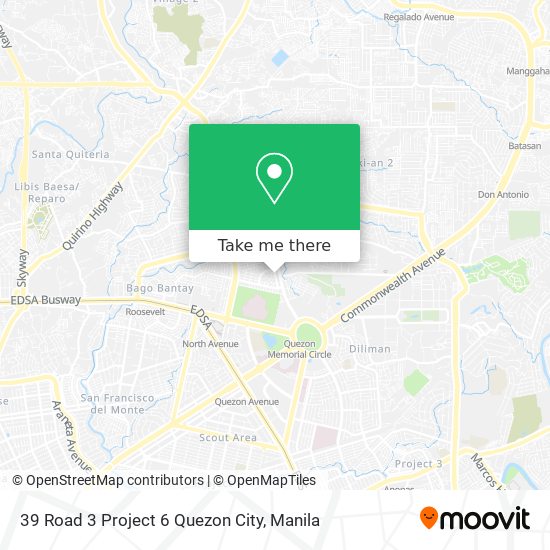 39 Road 3 Project 6 Quezon City map