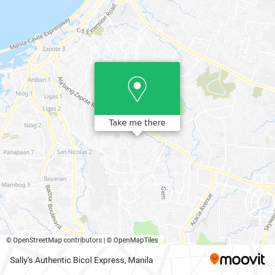 Sally's Authentic Bicol Express map