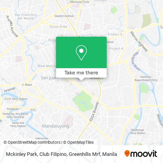 Mckinley Park, Club Filipino, Greenhills Mrf map