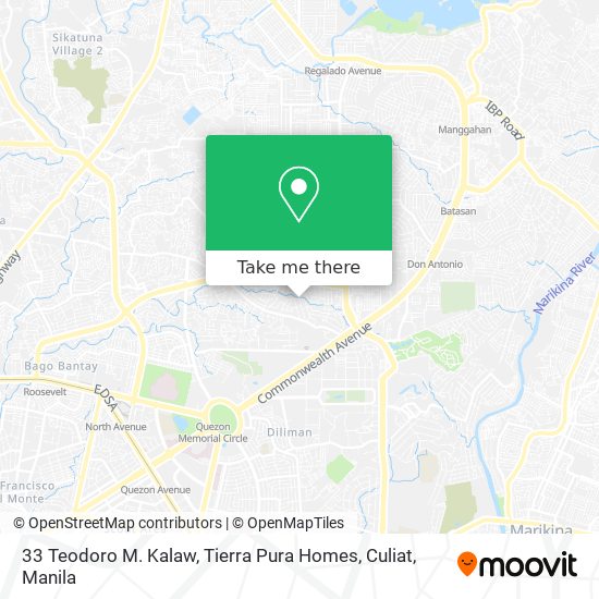 33 Teodoro M. Kalaw, Tierra Pura Homes, Culiat map