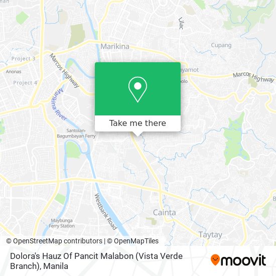 Dolora's Hauz Of Pancit Malabon (Vista Verde Branch) map