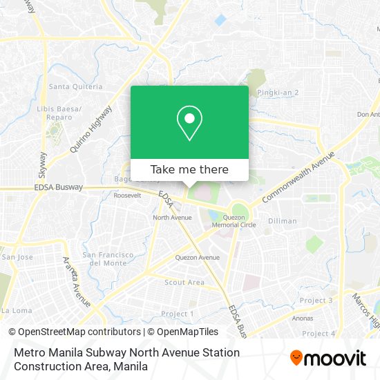 Metro Manila Subway North Avenue Station Construction Area map