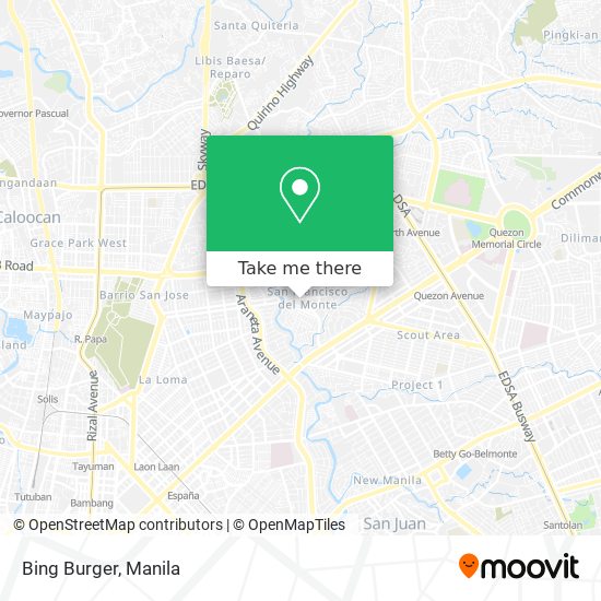 Bing Burger map