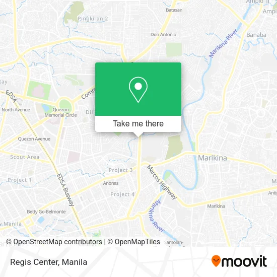 Regis Center map