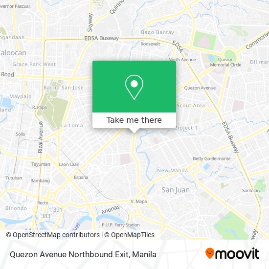 Quezon Avenue Northbound Exit map