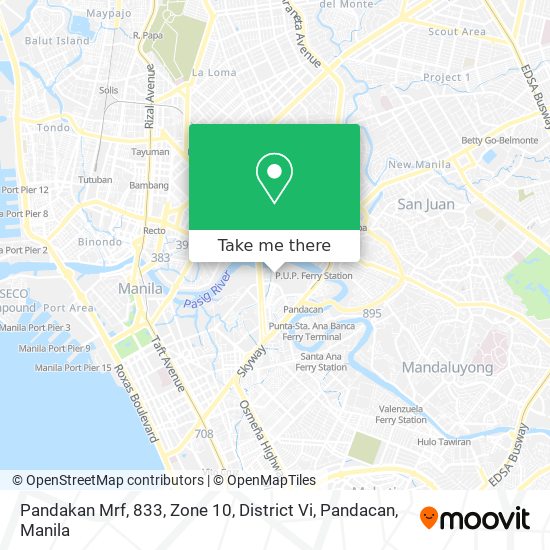 Pandakan Mrf, 833, Zone 10, District Vi, Pandacan map