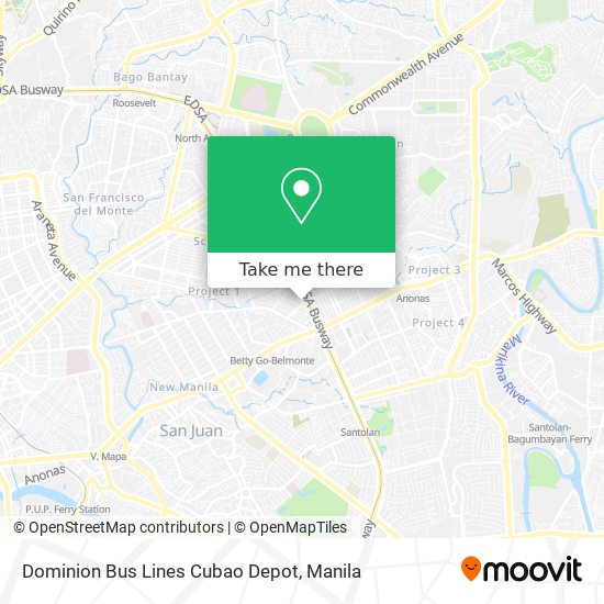 Dominion Bus Lines Cubao Depot map