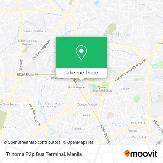 Trinoma P2p Bus Terminal map