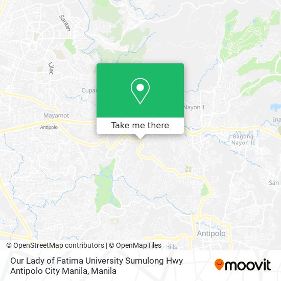 Our Lady of Fatima University Sumulong Hwy Antipolo City Manila map
