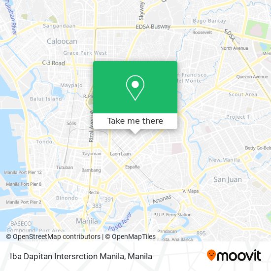 Iba Dapitan Intersrction Manila map