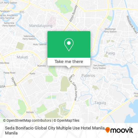 Seda Bonifacio Global City Multiple Use Hotel Manila map