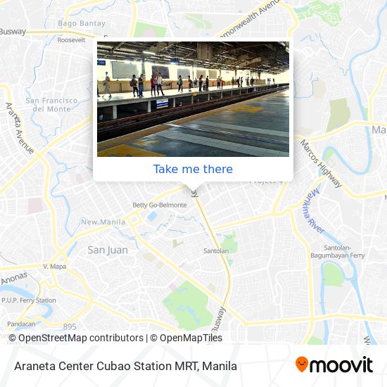 Araneta Center Cubao Station MRT map