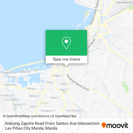 Alabang Zapote Road Fruto Santos Ave Intersection Las Piñas City Manila map