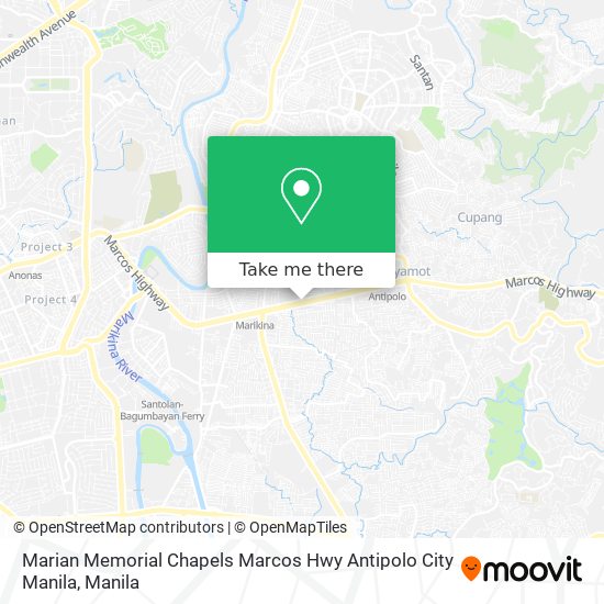 Marian Memorial Chapels Marcos Hwy Antipolo City Manila map