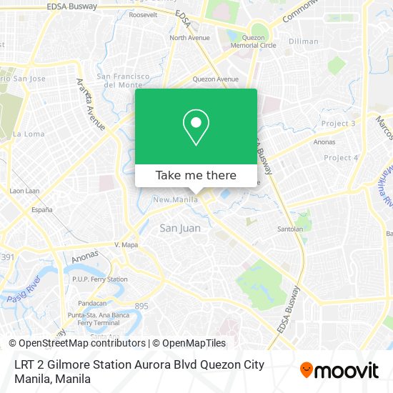 LRT 2 Gilmore Station Aurora Blvd Quezon City Manila map