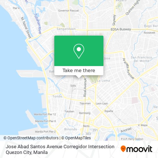 Jose Abad Santos Avenue Corregidor Intersection Quezon City map