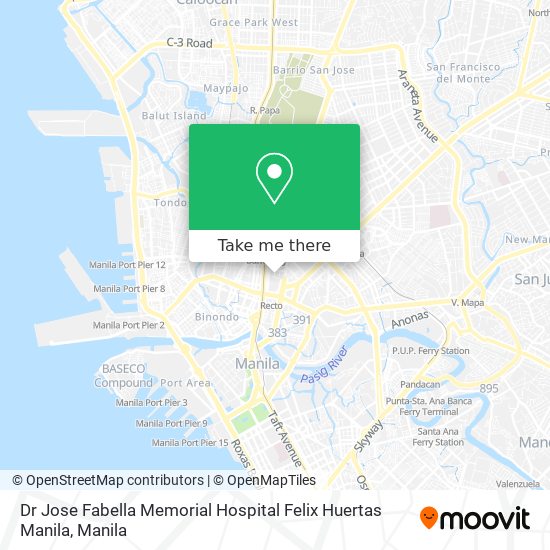 Dr Jose Fabella Memorial Hospital Felix Huertas Manila map