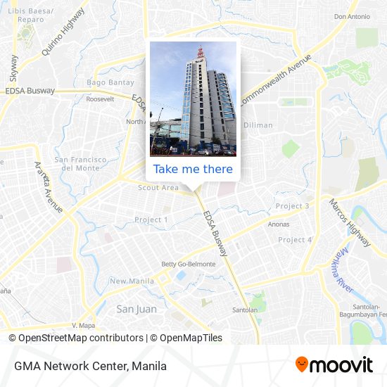 GMA Network Center map