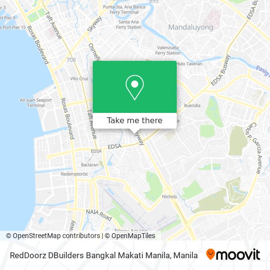 RedDoorz DBuilders Bangkal Makati Manila map