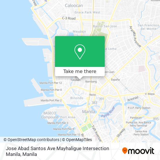 Jose Abad Santos Ave Mayhaligue Intersection Manila map