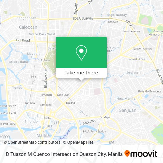 D Tuazon M Cuenco Intersection Quezon City map