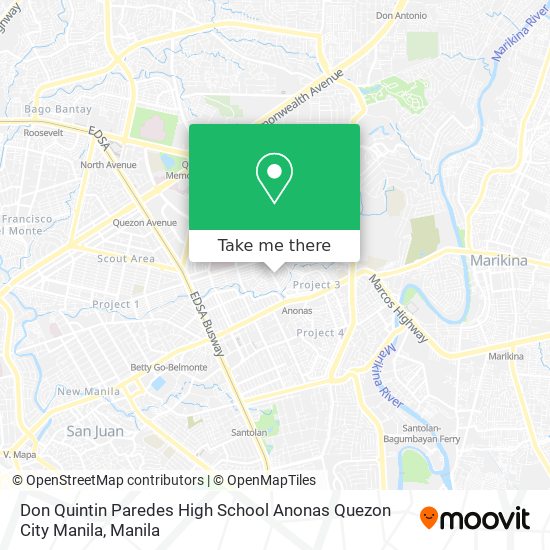 Don Quintin Paredes High School Anonas Quezon City Manila map