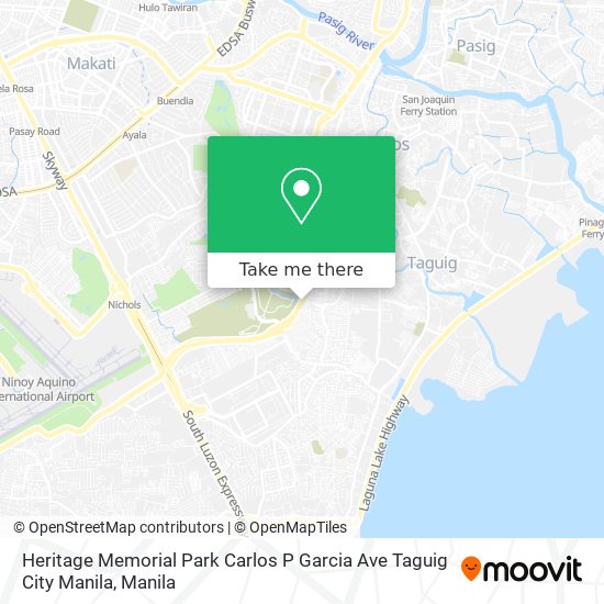 Heritage Memorial Park Carlos P Garcia Ave Taguig City Manila map