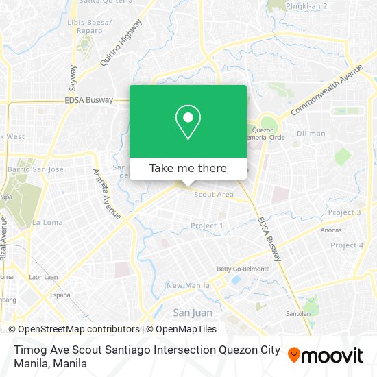 Timog Ave Scout Santiago Intersection Quezon City Manila map