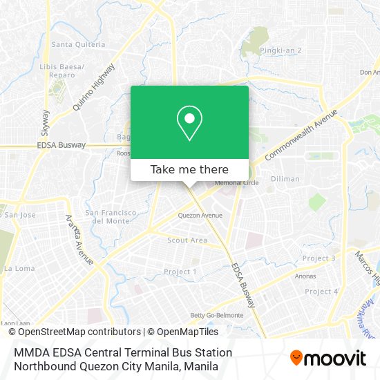 MMDA EDSA Central Terminal Bus Station Northbound Quezon City Manila map
