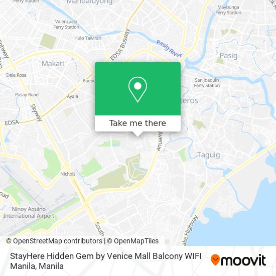 StayHere Hidden Gem by Venice Mall Balcony WIFI Manila map