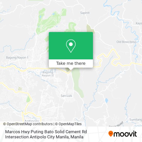 Marcos Hwy Puting Bato Solid Cement Rd Intersection Antipolo City Manila map