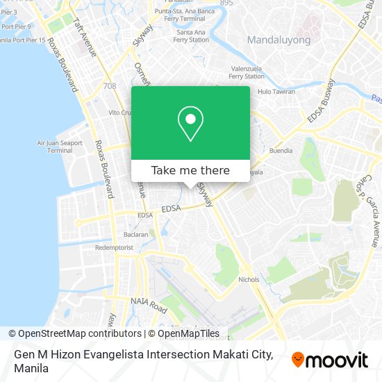 Gen M Hizon Evangelista Intersection Makati City map