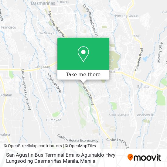 San Agustin Bus Terminal Emilio Aguinaldo Hwy Lungsod ng Dasmariñas Manila map