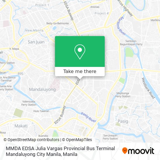 MMDA EDSA Julia Vargas Provincial Bus Terminal Mandaluyong City Manila map