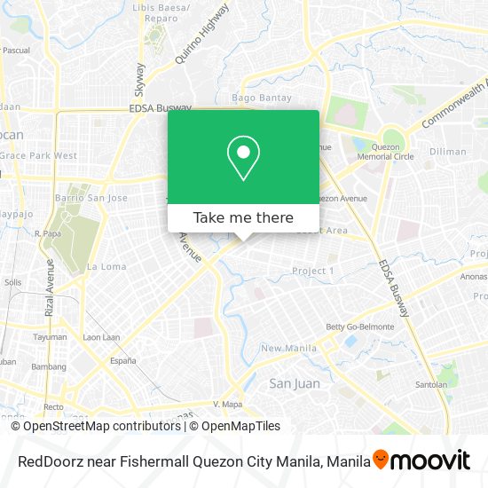 RedDoorz near Fishermall Quezon City Manila map