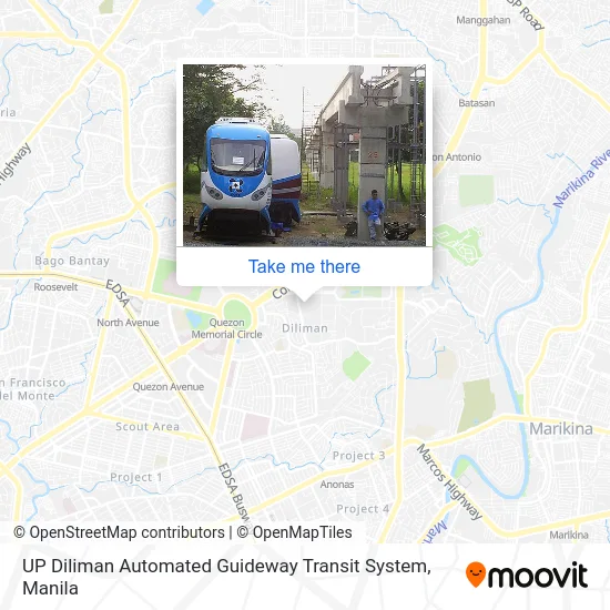 UP Diliman Automated Guideway Transit System map